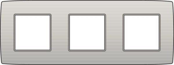 Afdekplaat drievoudig horizontaal 71mm centerafstand Light Grey
