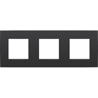 Drievoudige afdekplaat met 71mm centerafstand Niko Intense matt Black