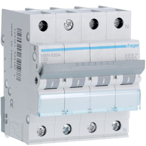 Automatische Schakelaar 3kA- Curve C - 3-polig - 4 Modules