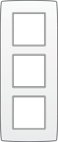 Afdekplaat drievoudig vertikaal 60mm centerafstand Wit