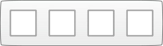 Afdekplaat viervoudig horizontaal 71mm centerafstand Wit