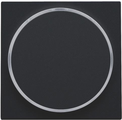 Afwerkingsset met doorschijnende ring zonder symbool voor drukknop 6A met amberkleurige Led Black Co